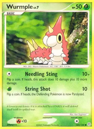 Wurmple 104/130 Diamond & Pearl Pokemon card