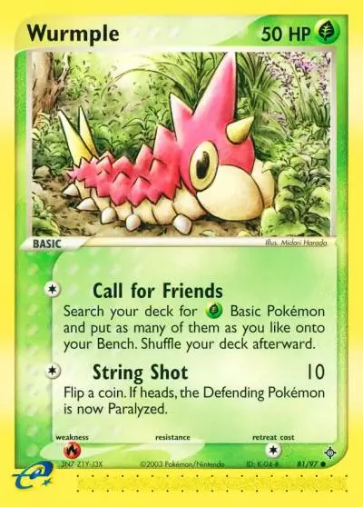 Wurmple 81/97 Dragon Pokemon card