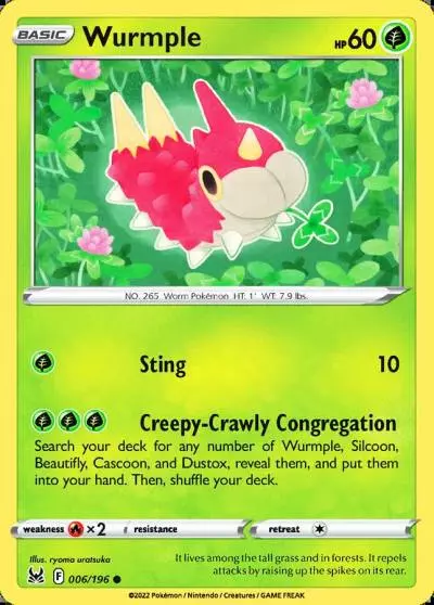 Wurmple 6/196 Lost Origin Pokemon card