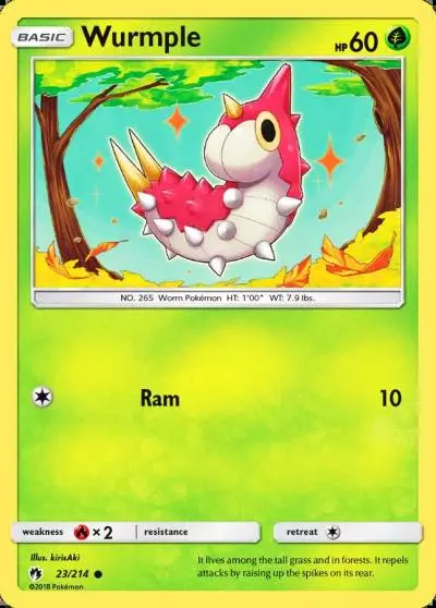 Wurmple 23/214 Lost Thunder Pokemon card