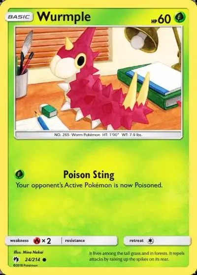 Wurmple 24/214 Lost Thunder Pokemon card