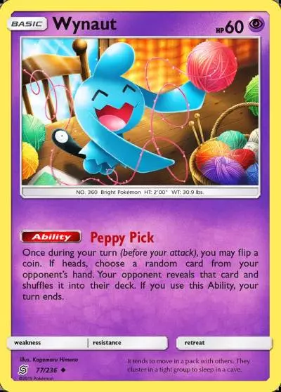 Wynaut 77/236 Unified Minds Pokemon card