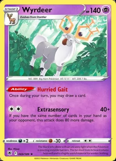Wyrdeer 69/189 Astral Radiance Pokemon card