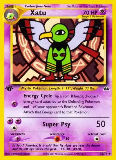 Xatu 52/75 Neo Discovery Pokemon card