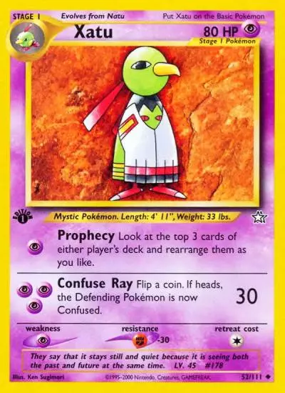 Xatu 52/111 Neo Genesis Pokemon card