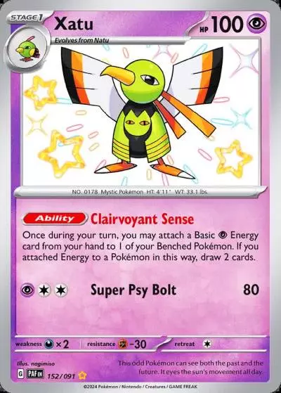 Xatu 152/91 Paldean Fates Pokemon card
