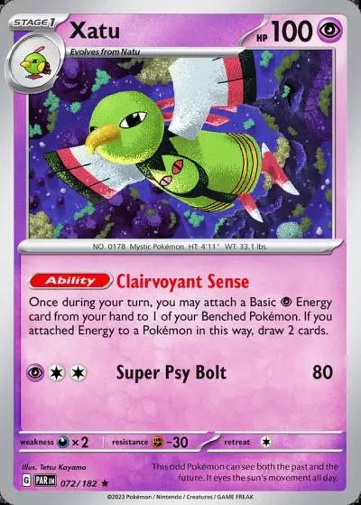 Xatu 72/182 Paradox Rift Pokemon card