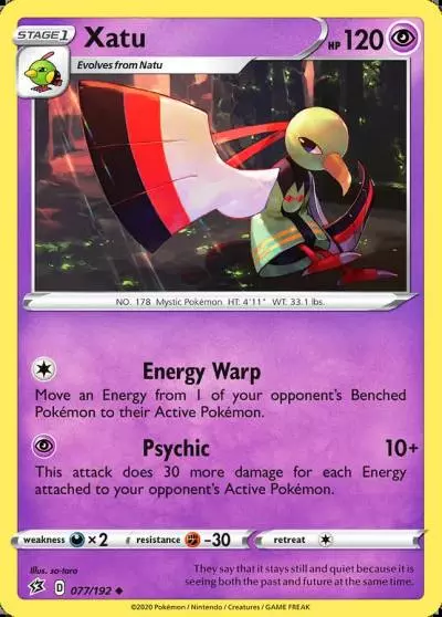 Xatu 77/192 Rebel Clash Pokemon card