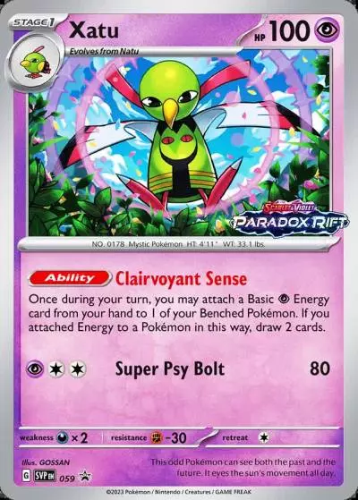 Xatu 59/165 Scarlet & Violet Black Star Promos Pokemon card