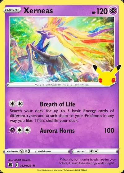 Xerneas 12/25 Celebrations Pokemon card
