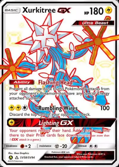 Xurkitree-GX SV58/94 Hidden Fates Shiny Vault Pokemon card