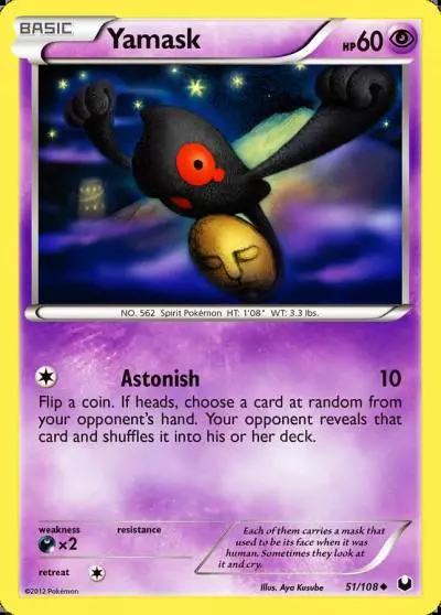Yamask 51/108 Dark Explorers Pokemon card