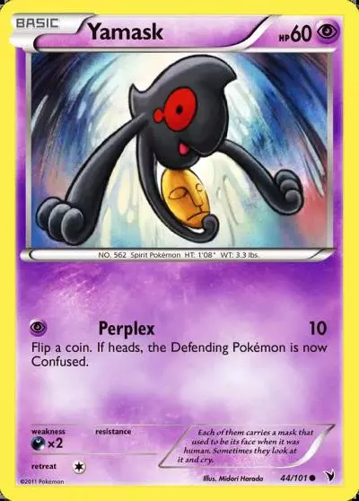 Yamask 44/101 Noble Victories Pokemon card