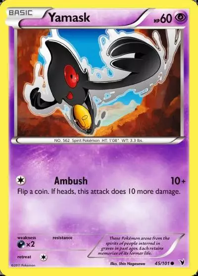 Yamask 45/101 Noble Victories Pokemon card