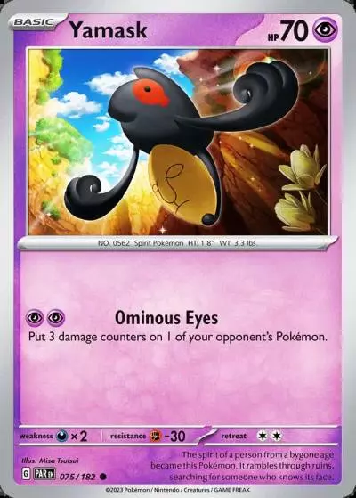 Yamask 75/182 Paradox Rift Pokemon card