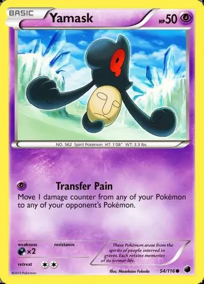 Yamask 54/116 Plasma Freeze Pokemon card