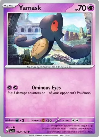 Yamask 62/142 Stellar Crown Pokemon card