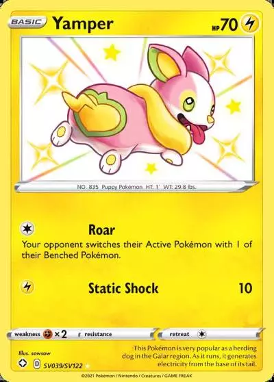 Yamper SV039/122 Shining Fates Shiny Vault Pokemon card