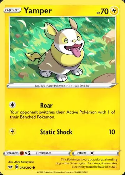 Yamper 73/202 Sword & Shield Pokemon card