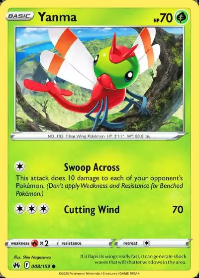 Yanma 8/159 Crown Zenith Pokemon card