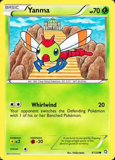 Yanma 4/124 Dragons Exalted Pokemon card