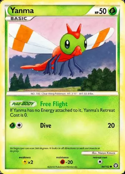 Yanma 84/102 HS—Triumphant Pokemon card