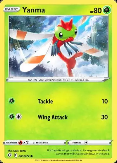 Yanma 1/72 Shining Fates Pokemon card