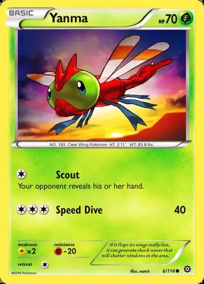 Yanma 6/114 Steam Siege Pokemon card
