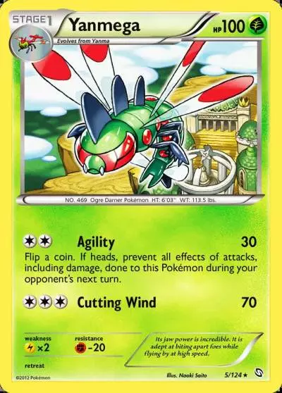 Yanmega 5/124 Dragons Exalted Pokemon card
