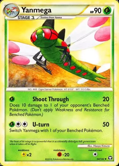 Yanmega 54/102 HS—Triumphant Pokemon card
