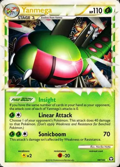 Yanmega 98/102 HS—Triumphant Pokemon card