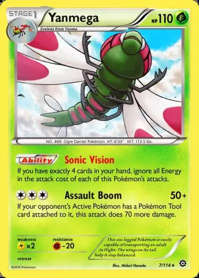 Yanmega 7/114 Steam Siege Pokemon card