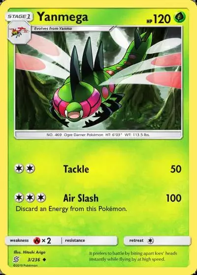 Yanmega 3/236 Unified Minds Pokemon card