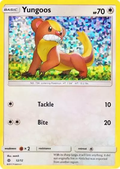 Yungoos 12/12 McDonald's Collection 2017 Pokemon card
