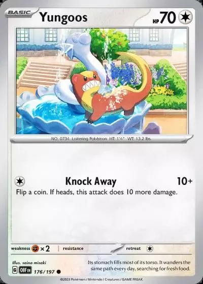 Yungoos 176/197 Obsidian Flames Pokemon card
