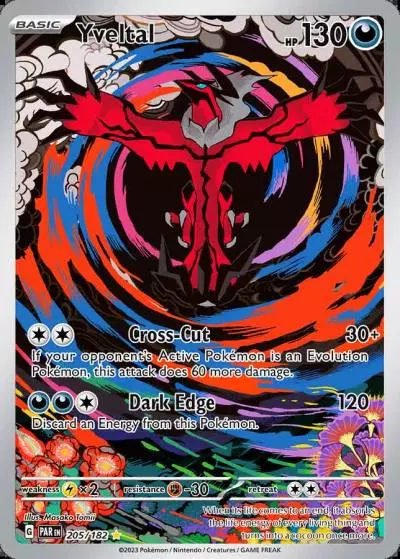 Yveltal 205/182 Paradox Rift Pokemon card
