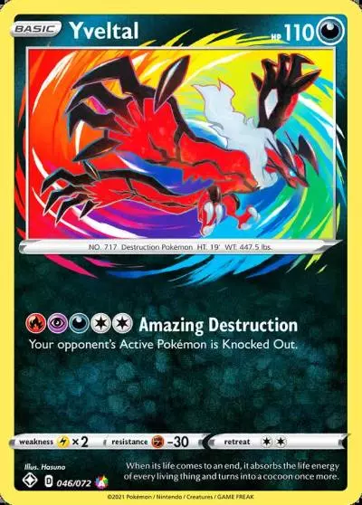 Yveltal 46/72 Shining Fates Pokemon card