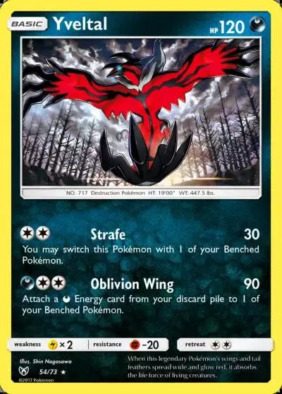 Yveltal 54/73 Shining Legends Pokemon card