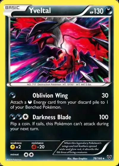 Yveltal 78/146 XY Pokemon card