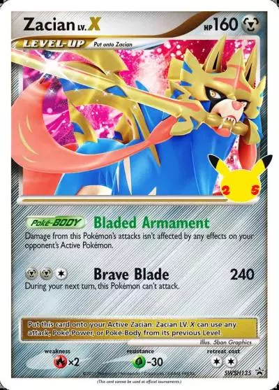 Zacian LV.X SWSH135/307 SWSH Black Star Promos Pokemon card
