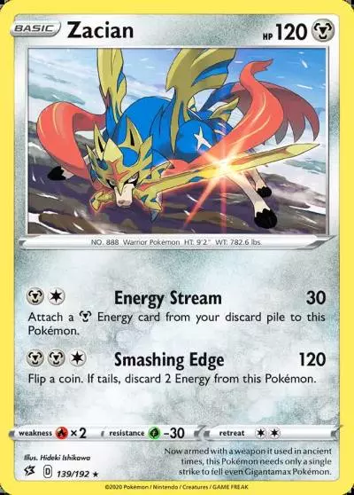 Zacian 139/192 Rebel Clash Pokemon card