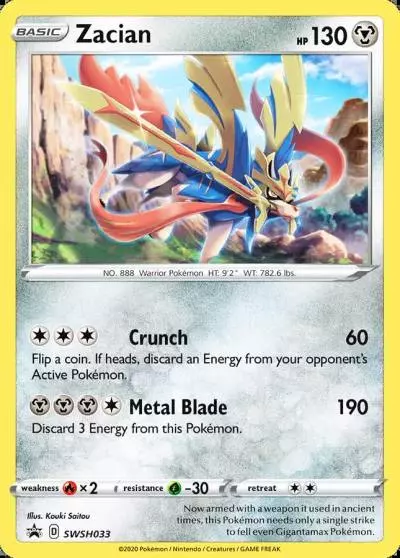 Zacian SWSH033/307 SWSH Black Star Promos Pokemon card