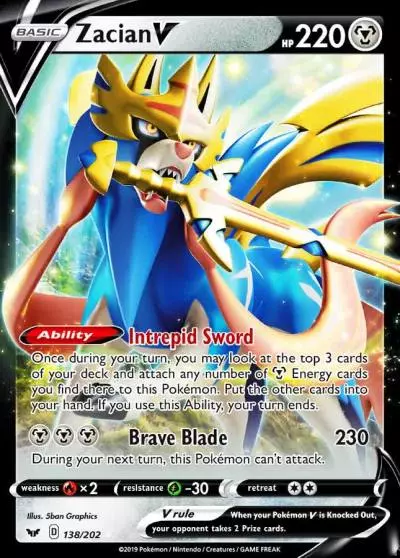 Zacian V 138/202 Sword & Shield Pokemon card