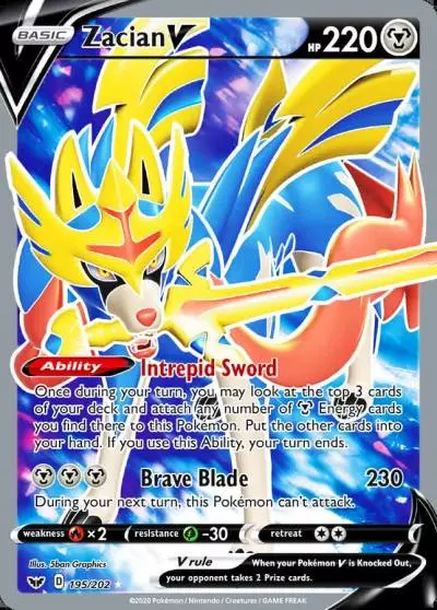 Zacian V 195/202 Sword & Shield Pokemon card