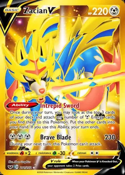 Zacian V 211/202 Sword & Shield Pokemon card