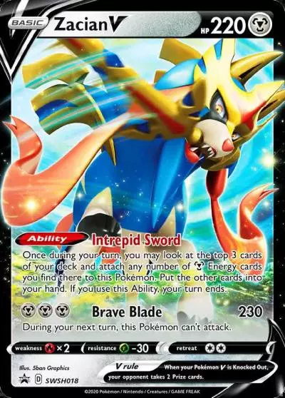 Zacian V SWSH018/307 SWSH Black Star Promos Pokemon card