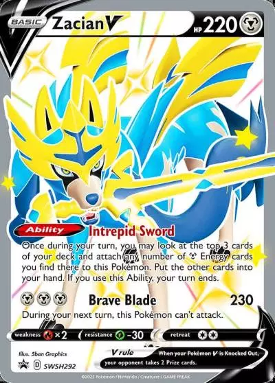 Zacian V SWSH292/307 SWSH Black Star Promos Pokemon card