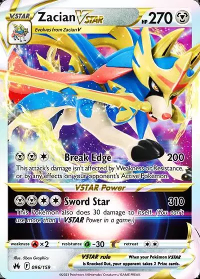 Zacian VSTAR 96/159 Crown Zenith Pokemon card