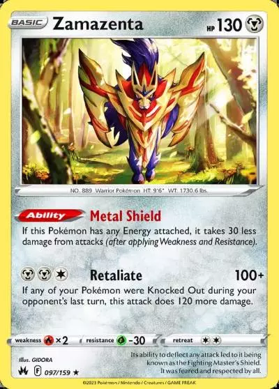Zamazenta 97/159 Crown Zenith Pokemon card