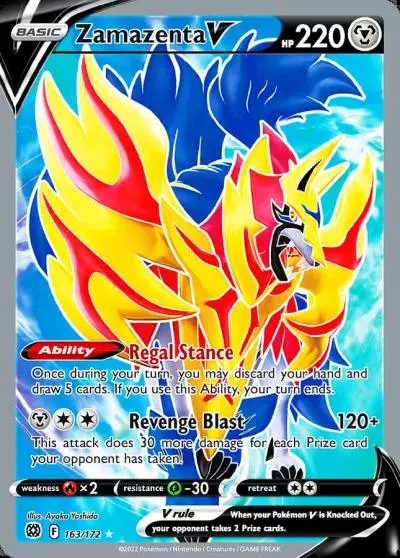 Zamazenta V 163/172 Brilliant Stars Pokemon card